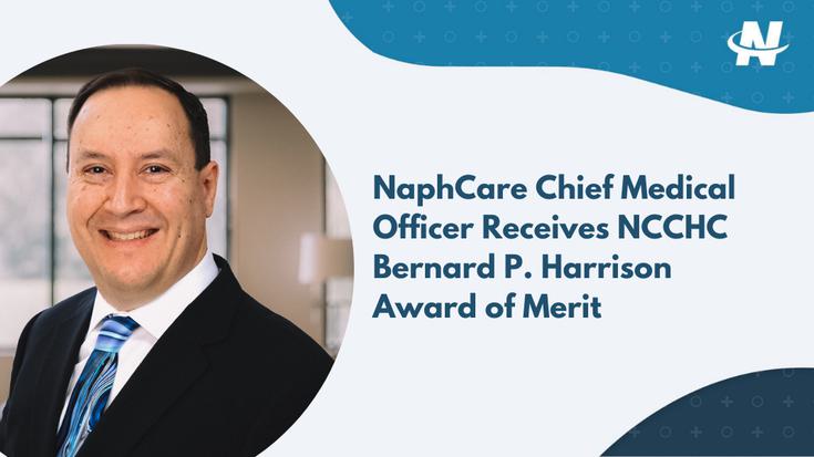 Dr Jeff Alvarez received the Bernard P Harrison Merit Award the National Commission on Correctional Health Care